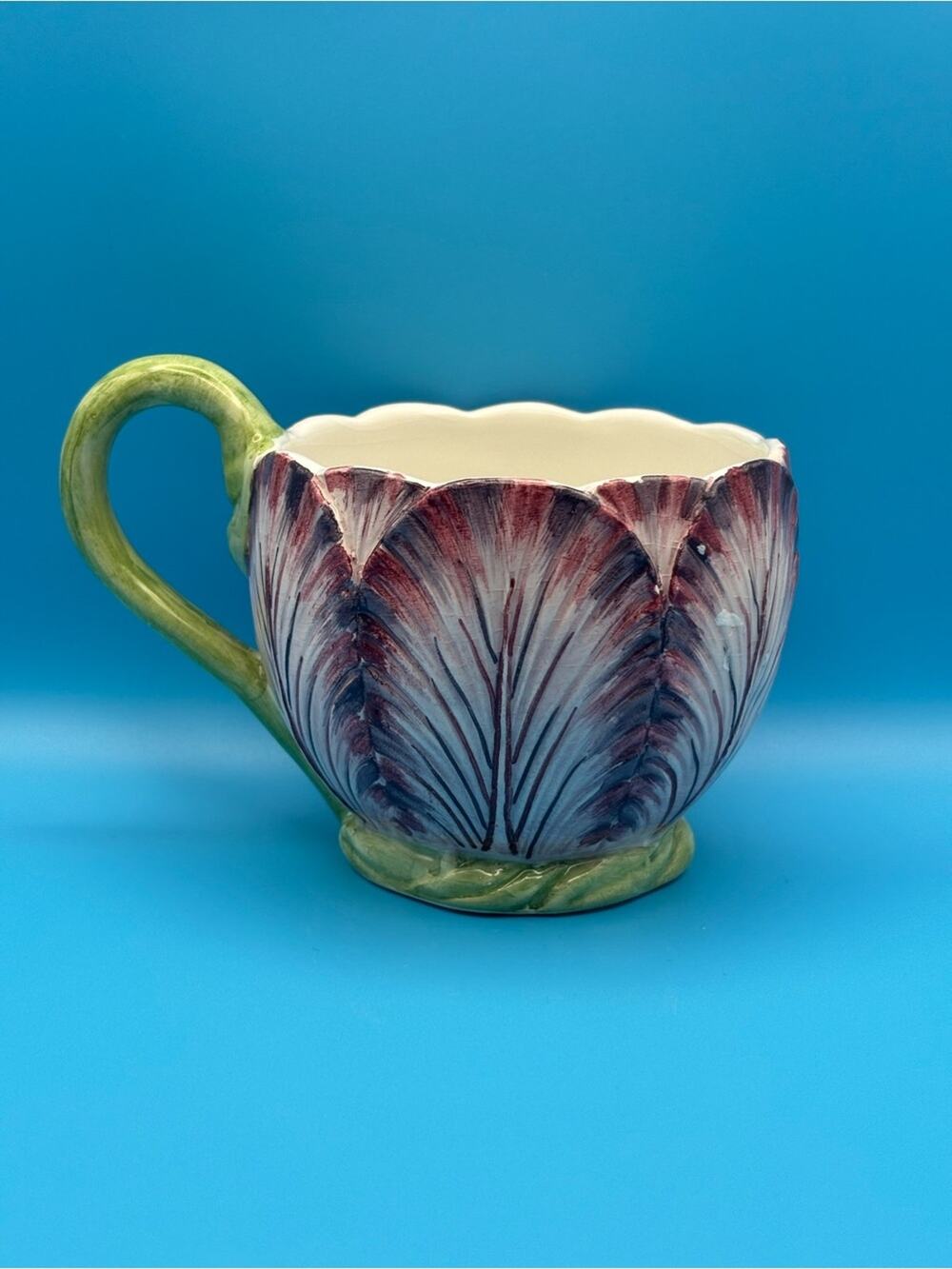 Vintage Mottahedeh Musee Des Arts Decoratifs Paris Flower Majolica Cup